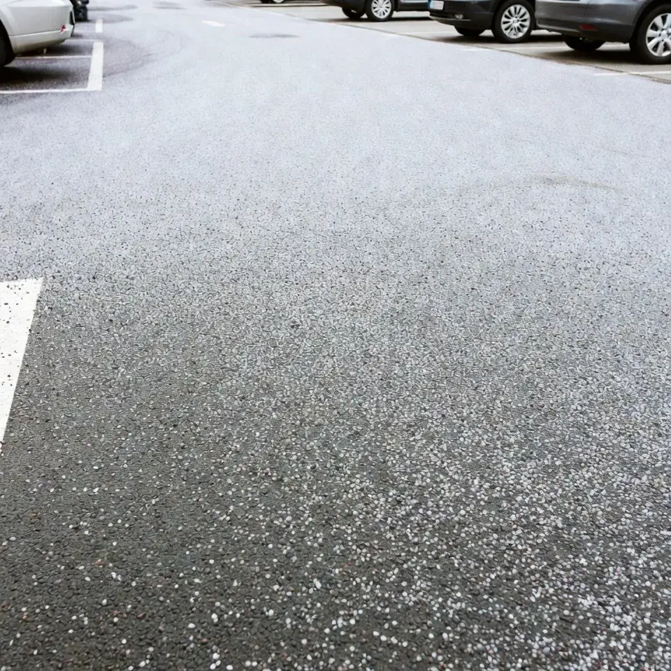 Winterdienst raeumst Schnee von Firmenparkplatz in Augsburg-Lechhausen